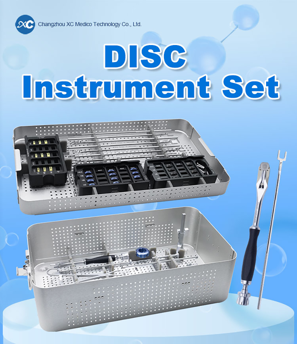 椎间盘假体器械包-详情页_01 Juego de instrumentos para discos cervicales artificiales | Kit de reemplazo total de disco (TDR) | XC Medico |