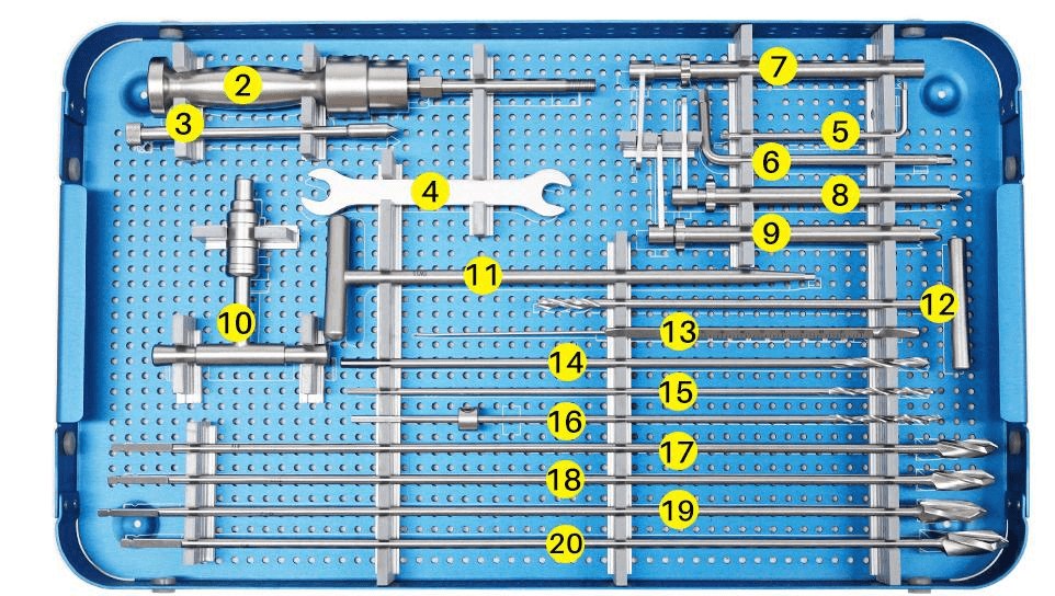 Juego de instrumentos para clavos intramedulares femorales-1 