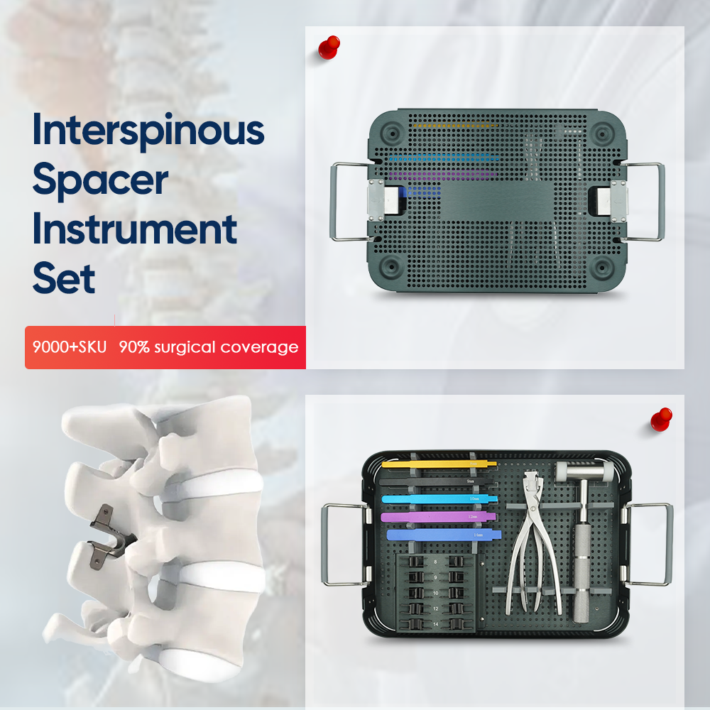 Juego de instrumentos espaciadores interespinosos
