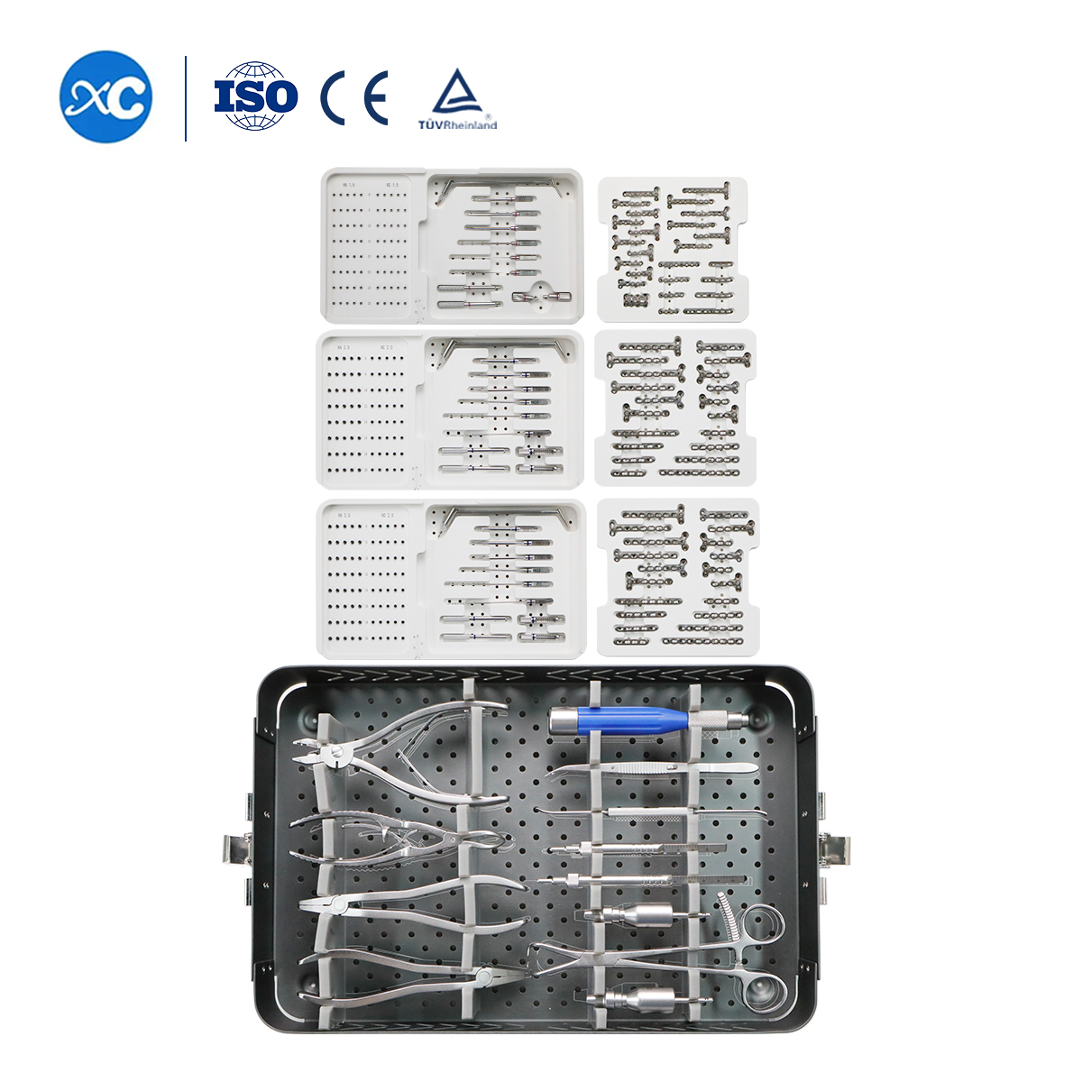 Juego de instrumentos de bloqueo de microfragmentos de 1,5/2,0/2,4 mm (sin implantes)