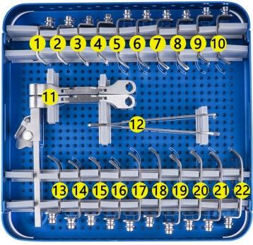 Juego de instrumentos para retractor espinal