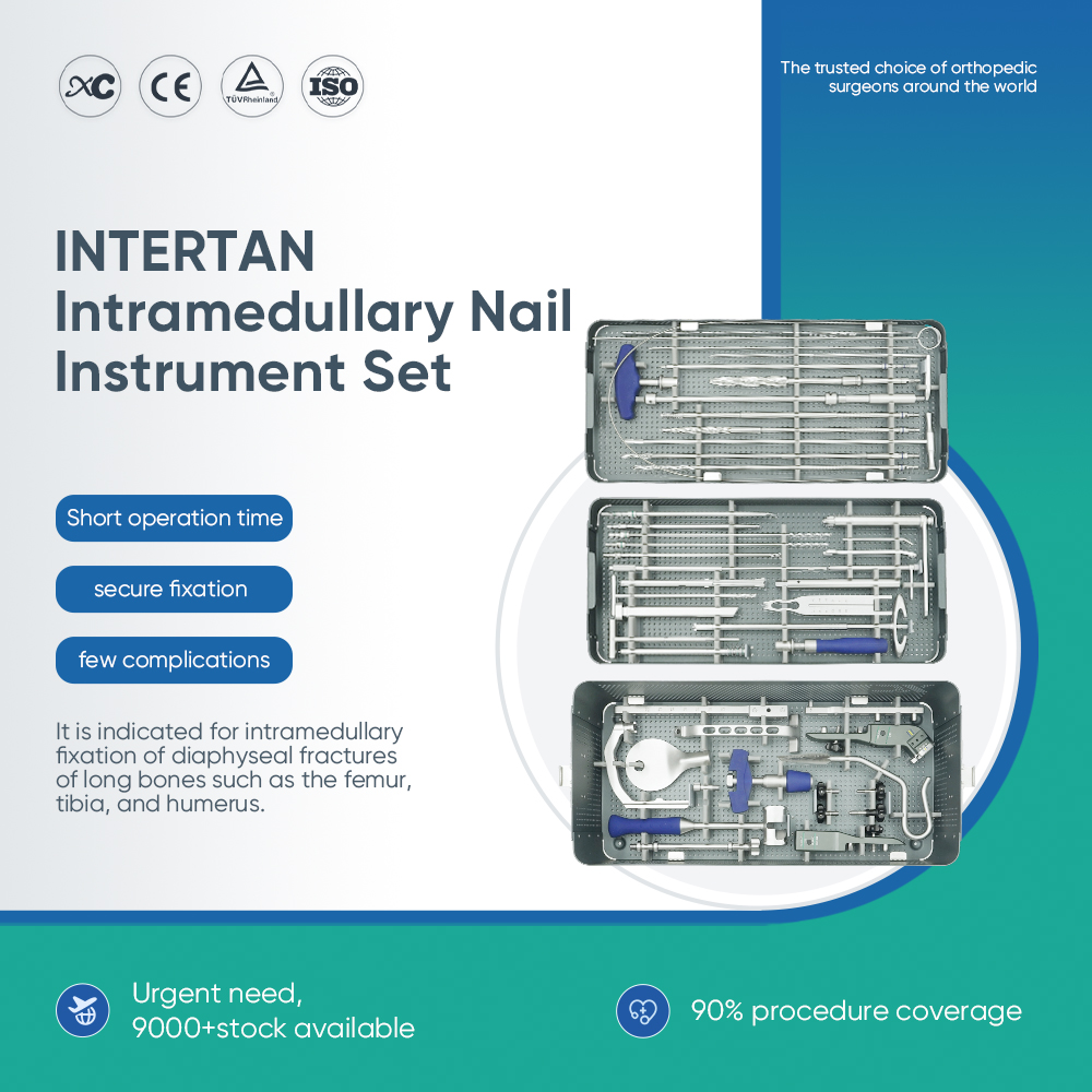 Juego de instrumentos para u&ntilde;as Intertan | Bandeja quir&uacute;rgica ortop&eacute;dica para fracturas intertrocant&eacute;reas 