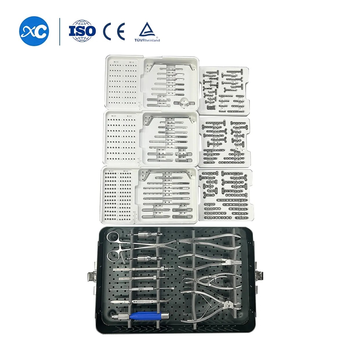 Juego de instrumentos de bloqueo de microfragmentos de 1,5/2,0/2,4 mm (sin implantes)