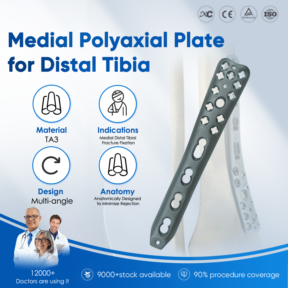 Placa poliaxial medial para tibia distal - Compre producto en XC Medico 