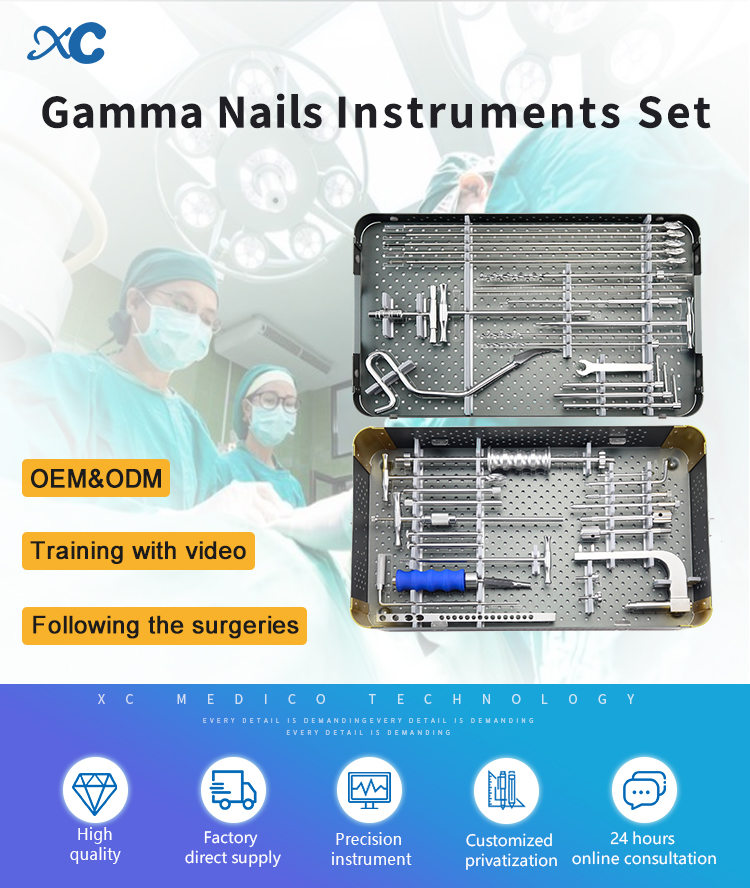 Descripci&oacute;n general del conjunto de instrumentos para clavos gamma 