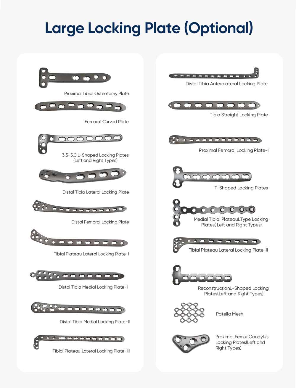 Kit de instrumentos quir&uacute;rgicos para fragmentos grandes (sin implante) - Compre producto en XC Medico 
