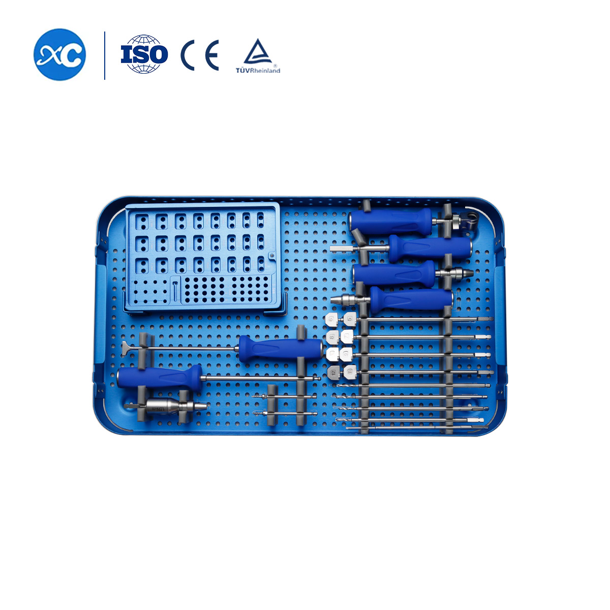 Jaula cervical Peek con juego de instrumentos con 2 tornillos de bloqueo