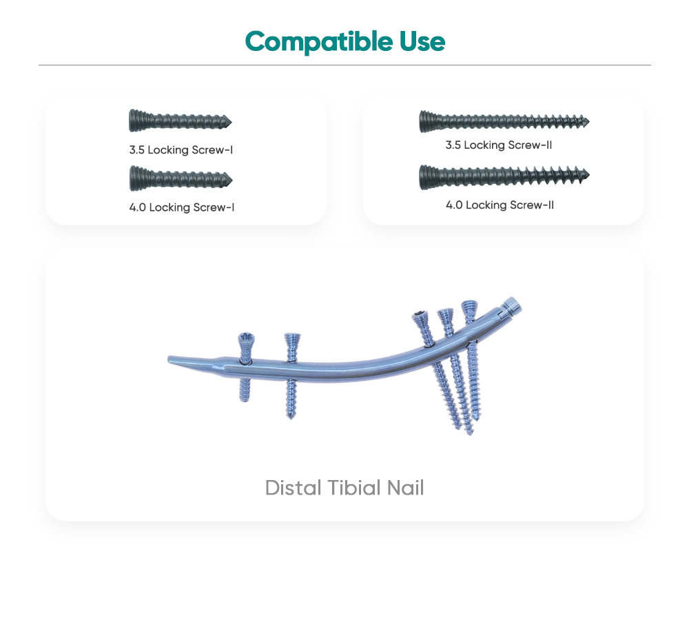 Juego de instrumentos para clavo tibial retr&oacute;grado Kit de fijaci&oacute;n de fracturas de tibia distal | M&eacute;dico XC