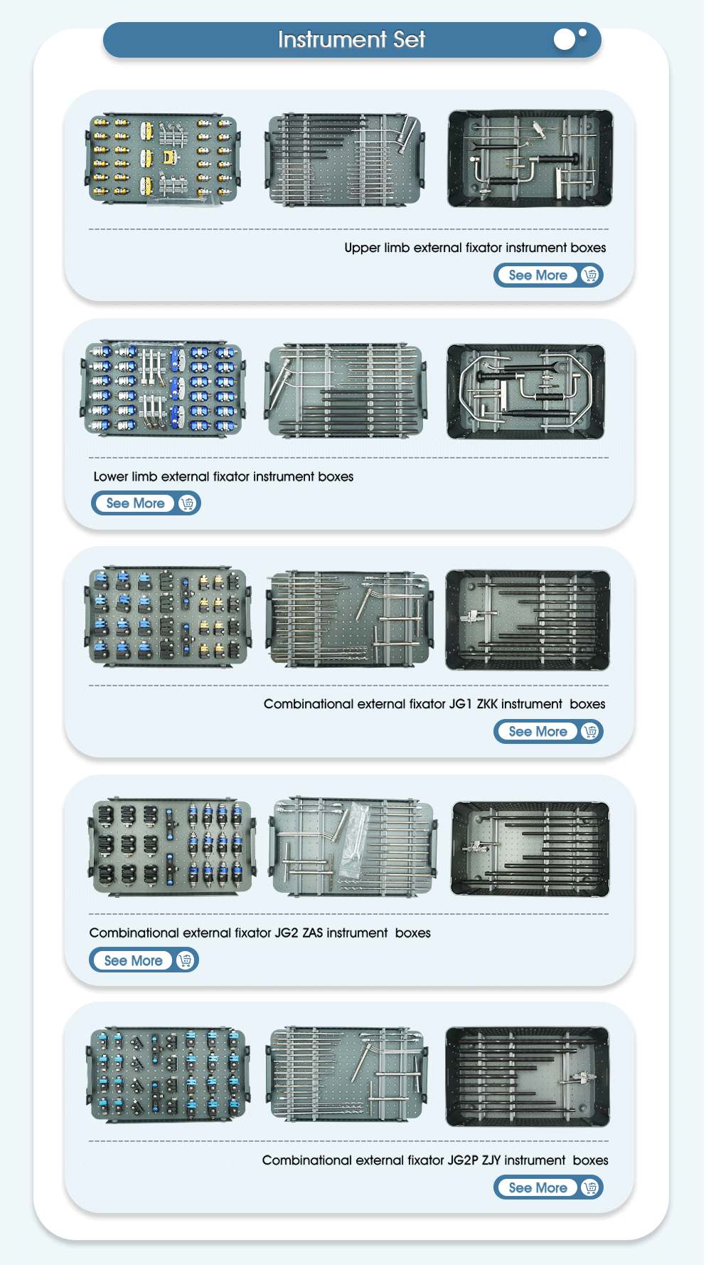 Configuraciones de aplicaci&oacute;n de fijaci&oacute;n externa femoral y tibial 