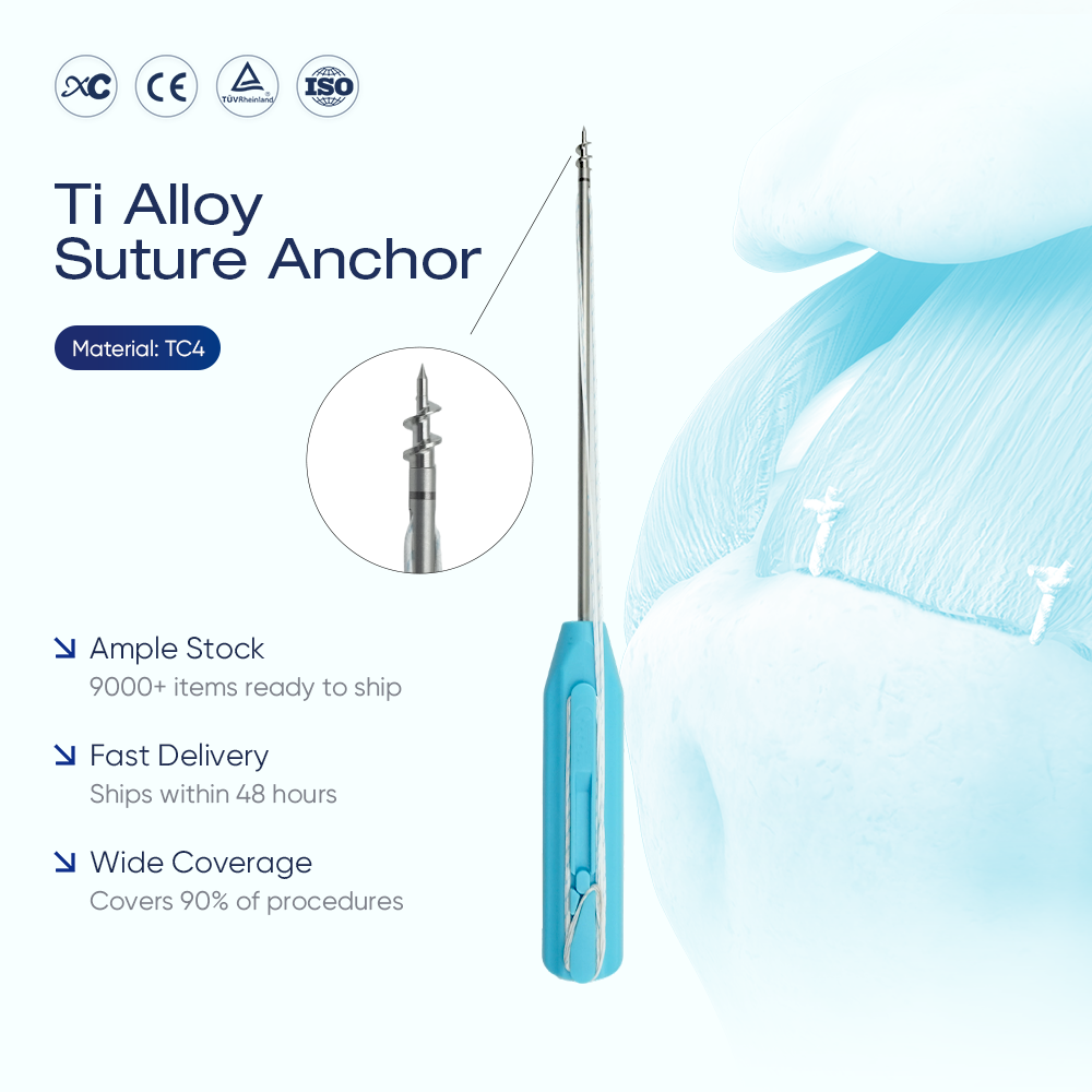 Anclaje de sutura e instrumento de colocaci&oacute;n de aleaci&oacute;n de titanio XC Medico TC4