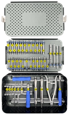 Conjunto de instrumentos para extracci&oacute;n de tornillos rotos