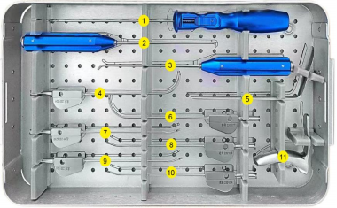 Juego de instrumentos para reparaci&oacute;n de meniscos