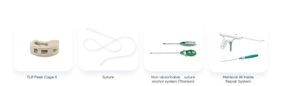 Productos relacionados: Jaula TLIF PEEK, sutura, sistema de anclaje de sutura no absorbible, sistema de reparaci&oacute;n de meniscos 