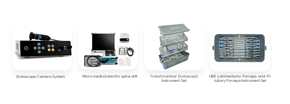 Equipo de capital ortop&eacute;dico relacionado: sistema de c&aacute;mara para endoscopio, microfresa para columna vertebral, juego de instrumentos endosc&oacute;picos transforaminales