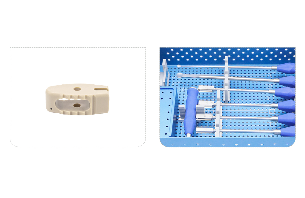 Jaula lumbar de PEEK de primera calidad e instrumentos mecanizados de acero inoxidable