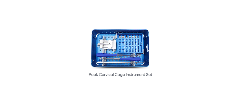 Caja de juego de instrumentos quir&uacute;rgicos con jaula cervical Peek