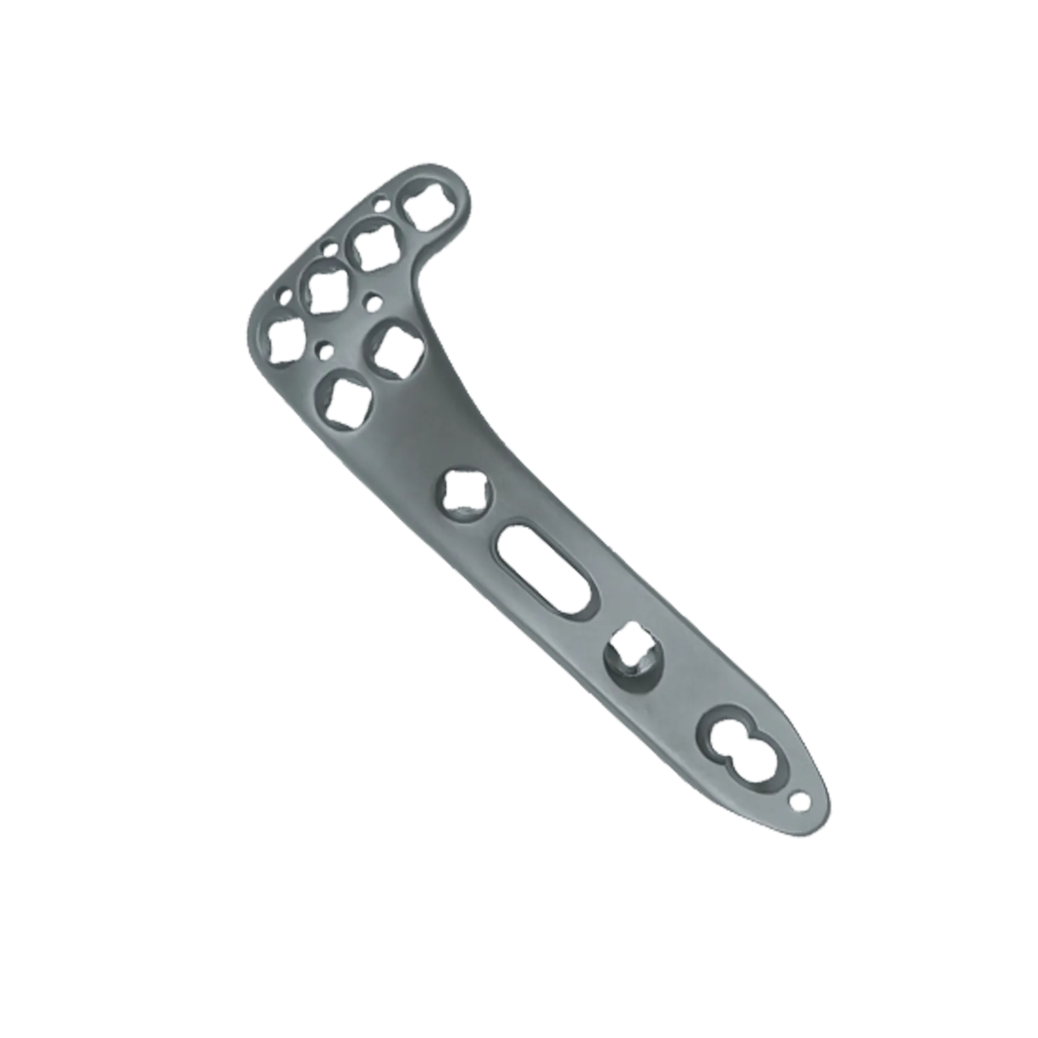 Placa de bloqueo multiaxial para meseta tibial lateral, placa de titanio para tibia proximal 