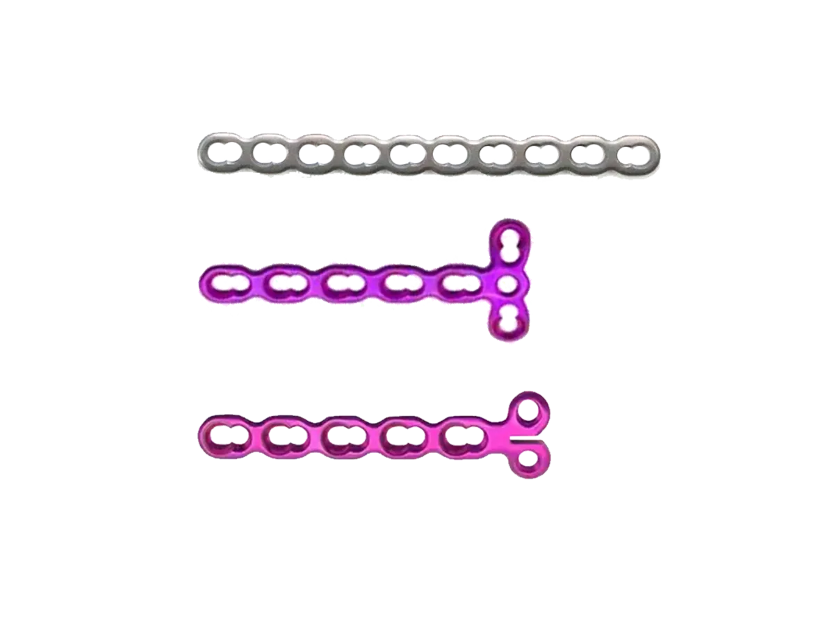 2.4 mm titanium mini locking plate configurations