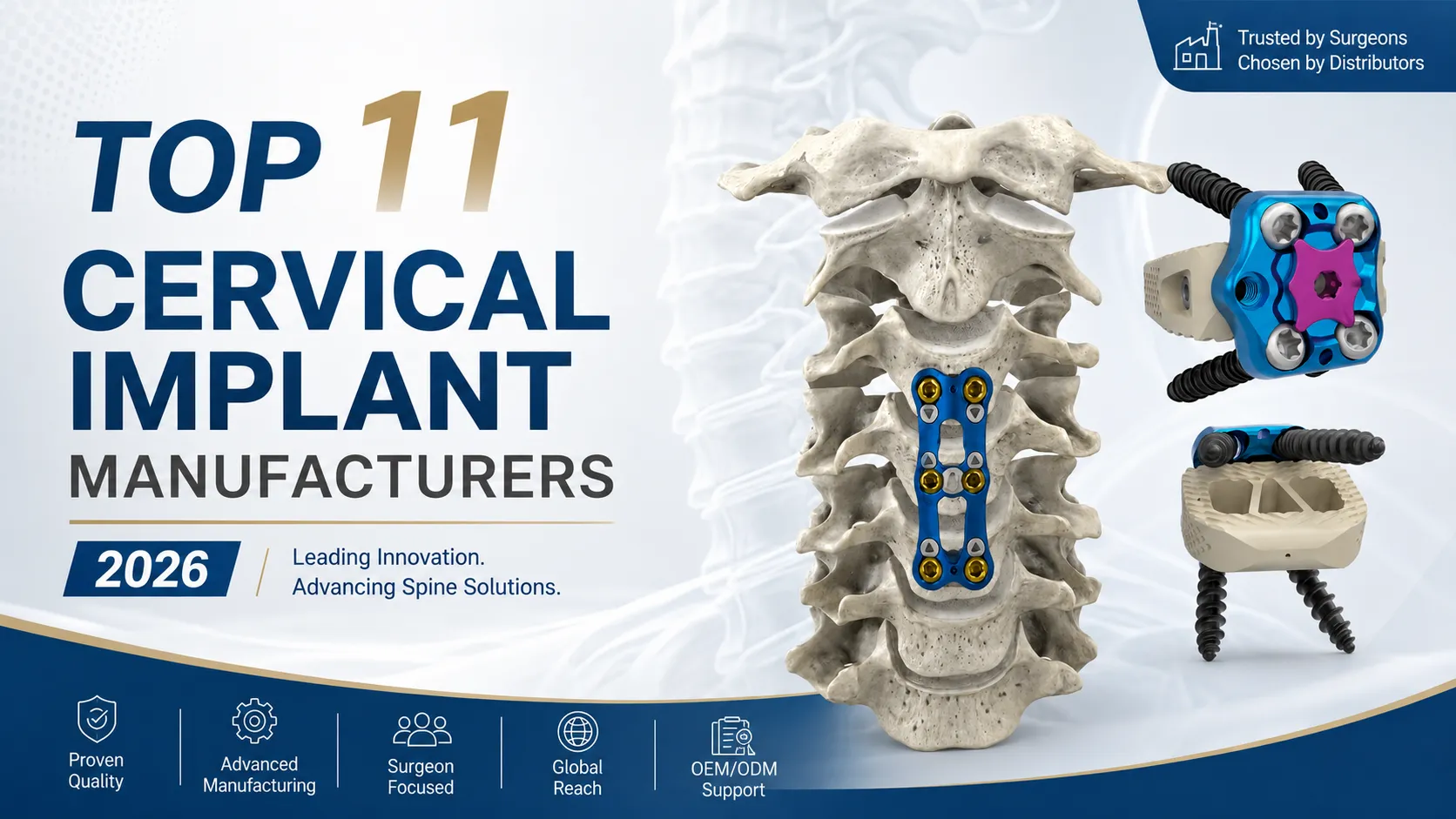 Los 11 principales fabricantes de implantes cervicales en 2026