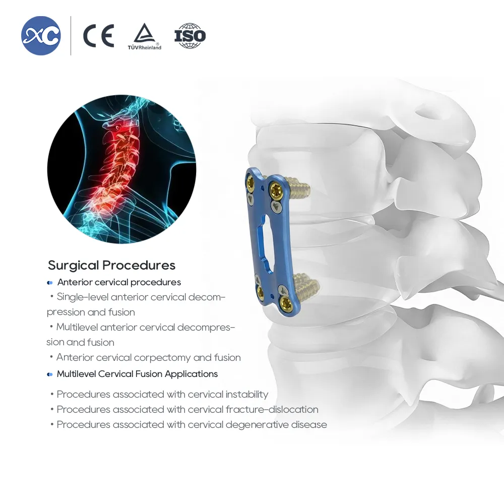 Juego de instrumentos para placa cervical anterior ultrafina de 0,8 mm