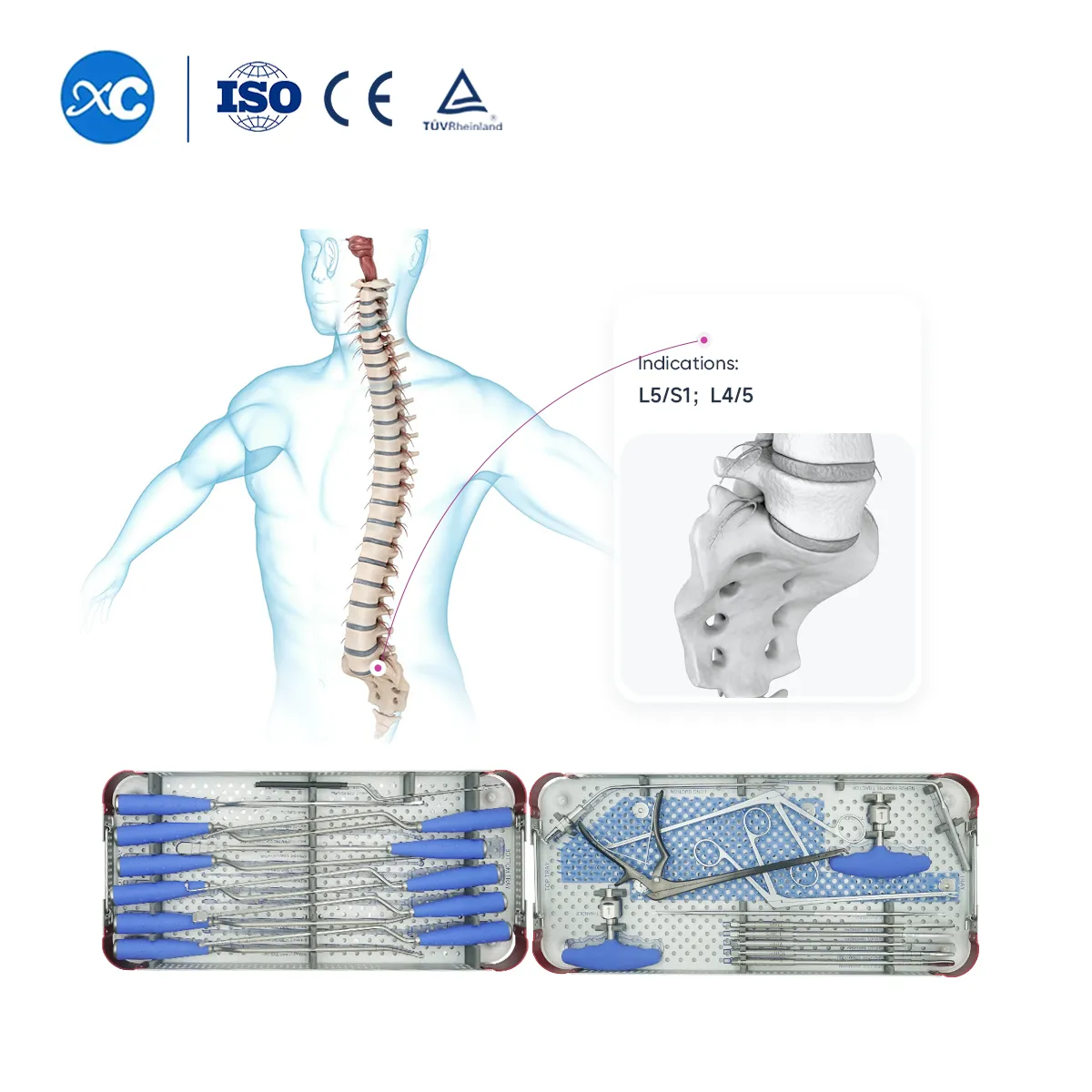 Conjunto de instrumentos de jaula intersomática anterior