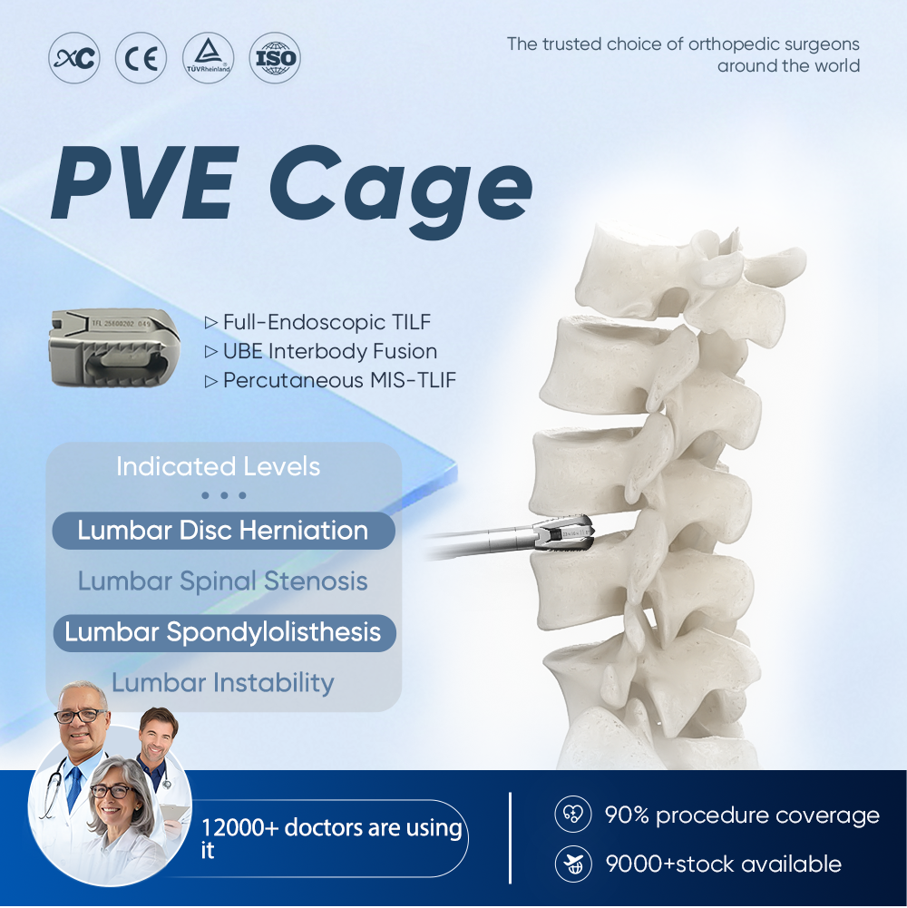 Jaula PVE expandible | para implante de fusi&oacute;n lumbar MIS-TLIF y UBE | 