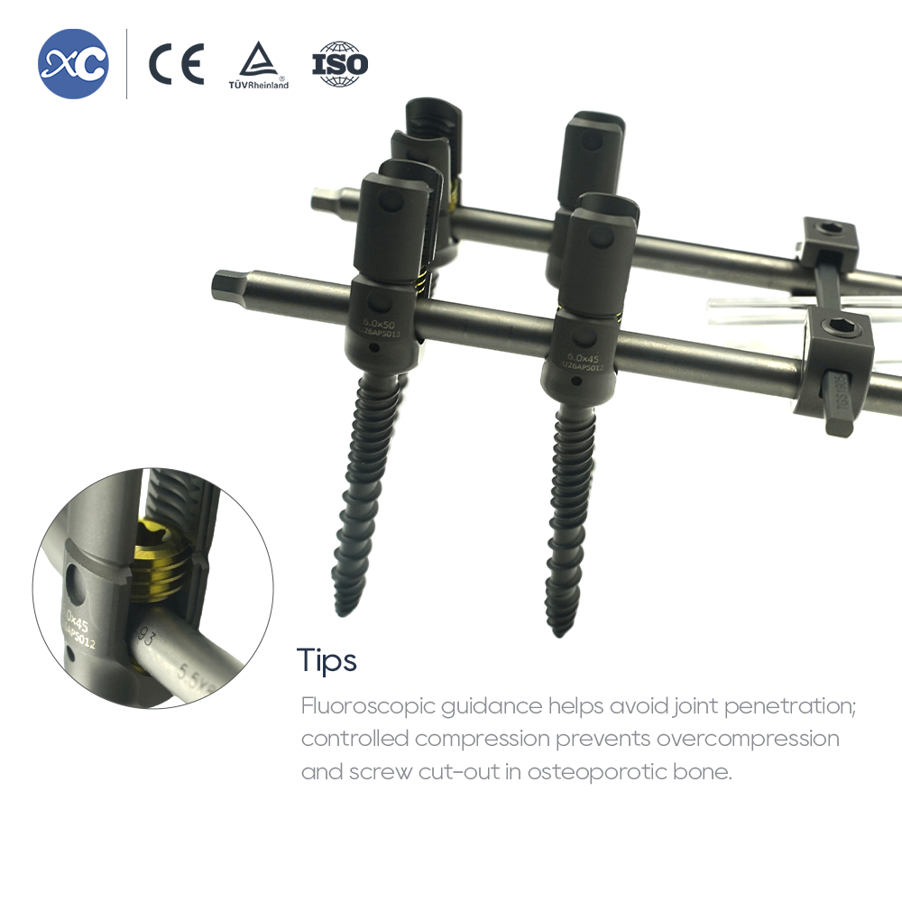 Sistema de tornillos pediculares poliaxiales de reducción 5.5
