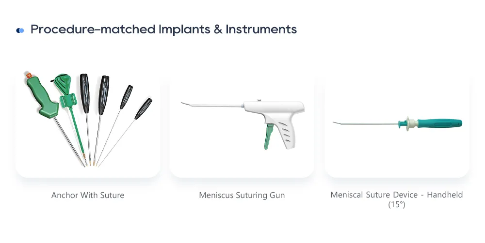 Anclajes de sutura, pistola de sutura de menisco y dispositivo de sutura de menisco de mano