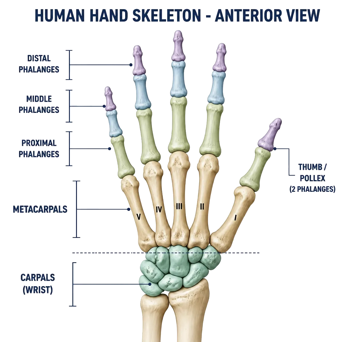 Metacarpal and phalangeal anatomy