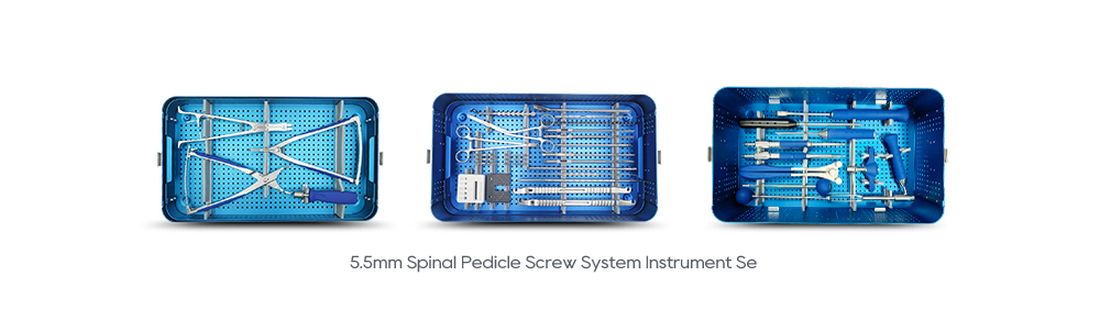 Bandejas para juego de instrumentos con sistema de tornillos pediculares espinales de 5,5 mm
