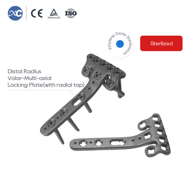 Placa de bloqueo multiaxial volar para radio distal (con terraja radial)