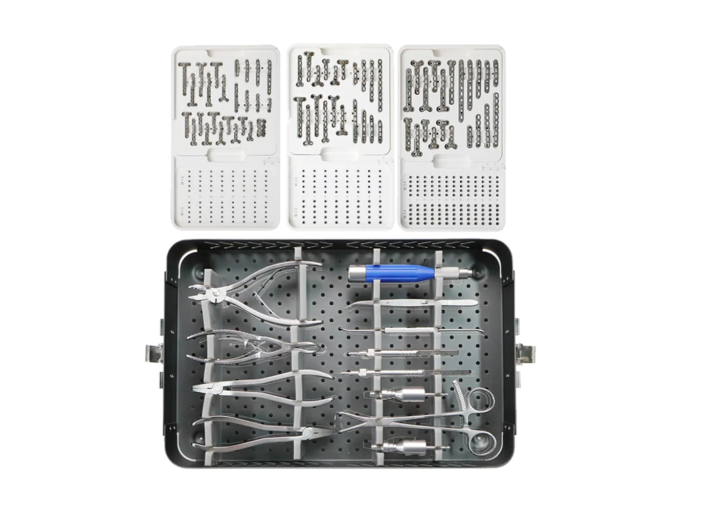 1.5 2.0 2.4 mm micro fragment locking instrument set without implants