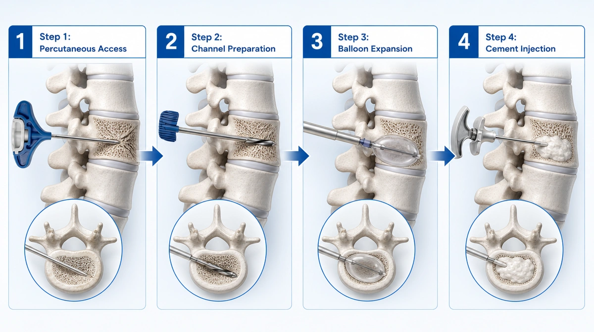 Etapas del procedimiento de cifoplastia y lista de verificaci&oacute;n de instrumentaci&oacute;n 