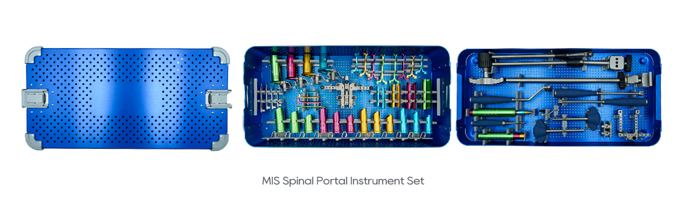 Bandejas modulares de tres capas para instrumentos de columna m&iacute;nimamente invasivos