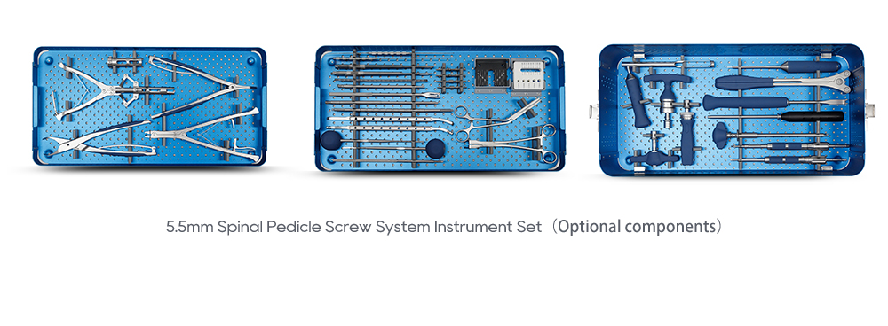 Juego de instrumentos para el sistema de tornillos pediculares espinales de 5,5 mm (componentes opcionales)