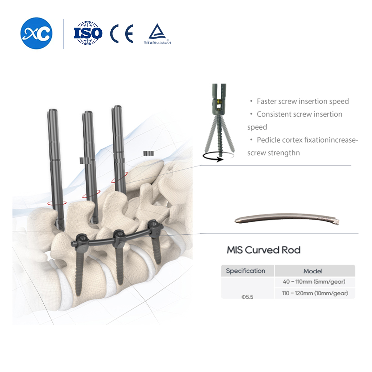 5.5 Tornillo pedicular Il para sistema espinal MIS