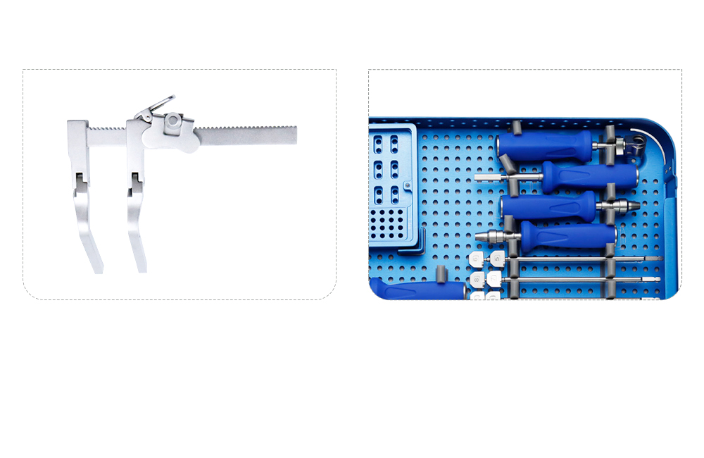 Gu&iacute;as de broca y retractor cervical de acero inoxidable de alta resistencia
