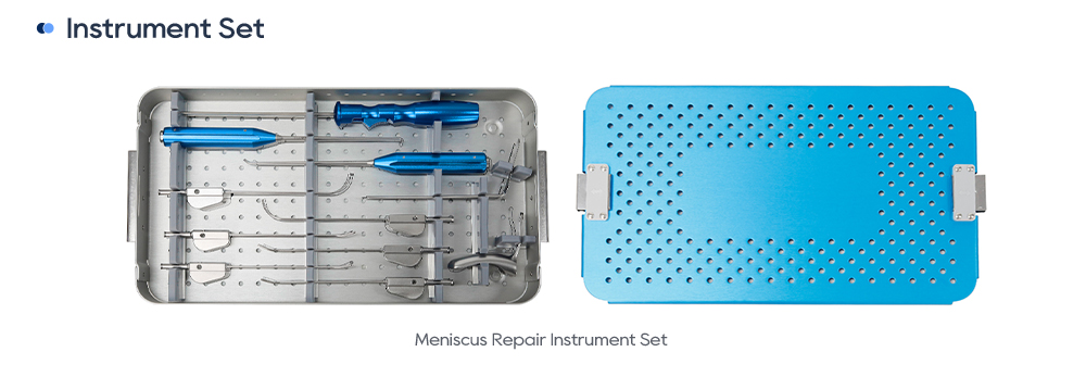 Juego de instrumentos para reparaci&oacute;n de meniscos