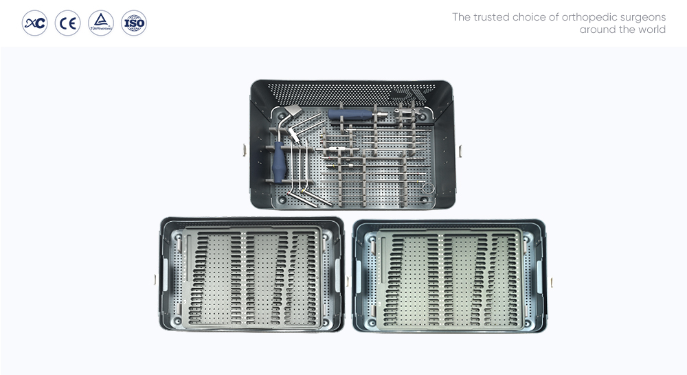 Bandeja para juego de instrumentos con tornillos canulados de 6,5/7,3 mm