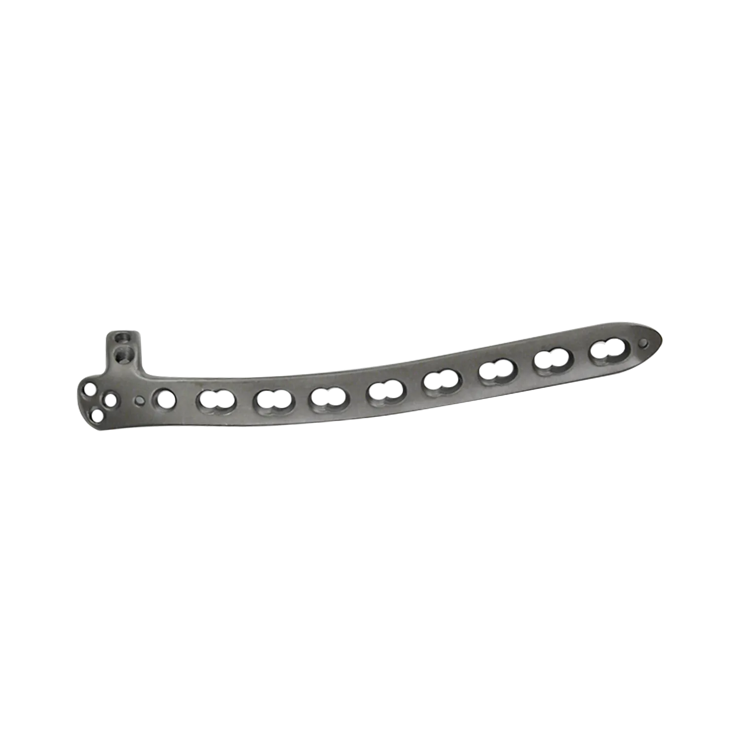 Placa de bloqueo para el h&uacute;mero distal lateral con orificios combinados, vista lateral 