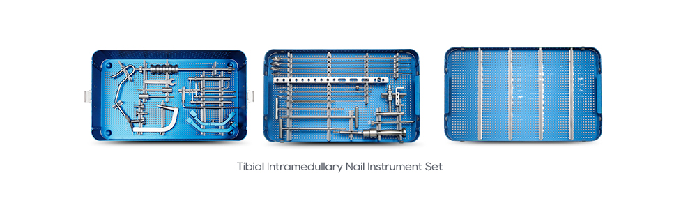 Bandejas integrales para instrumentos quir&uacute;rgicos de clavo intramedular tibial