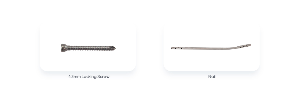 Implantes relacionados: Tornillo de bloqueo de 4,3 mm y clavo intramedular tibial Expert 